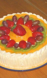 торт с желе и фруктами